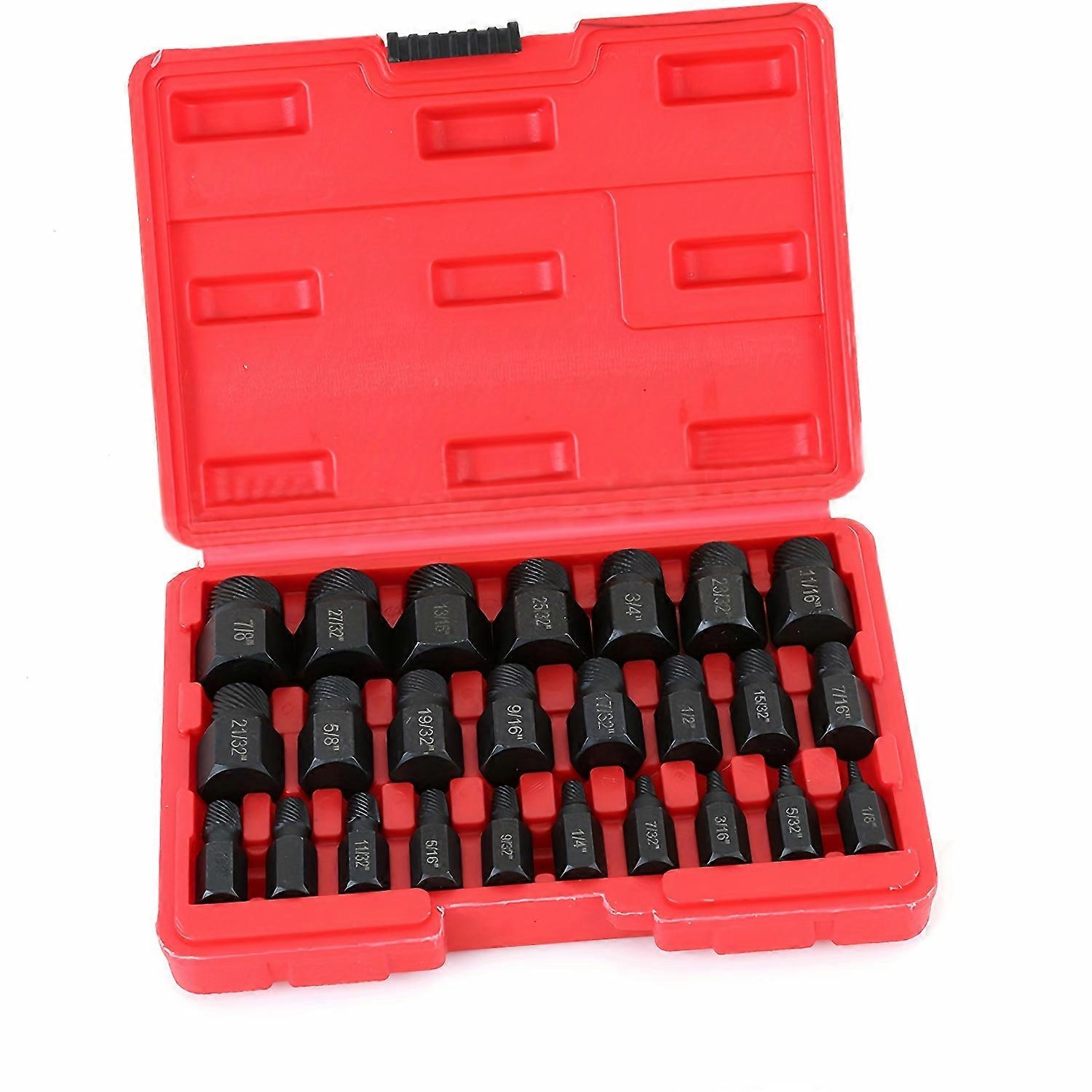 25Pcs Screw Extractor Set, Easy Out Bolt Extractor Set, Hex-Head Multispline Screw Set for Stripped Broken Rounded Bolts