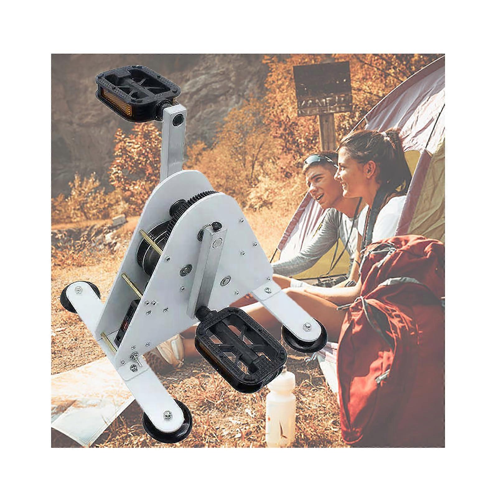 Foot Pedal Generator 100W with Dual USB Fast Charge and Adjustable DC Output for Camping