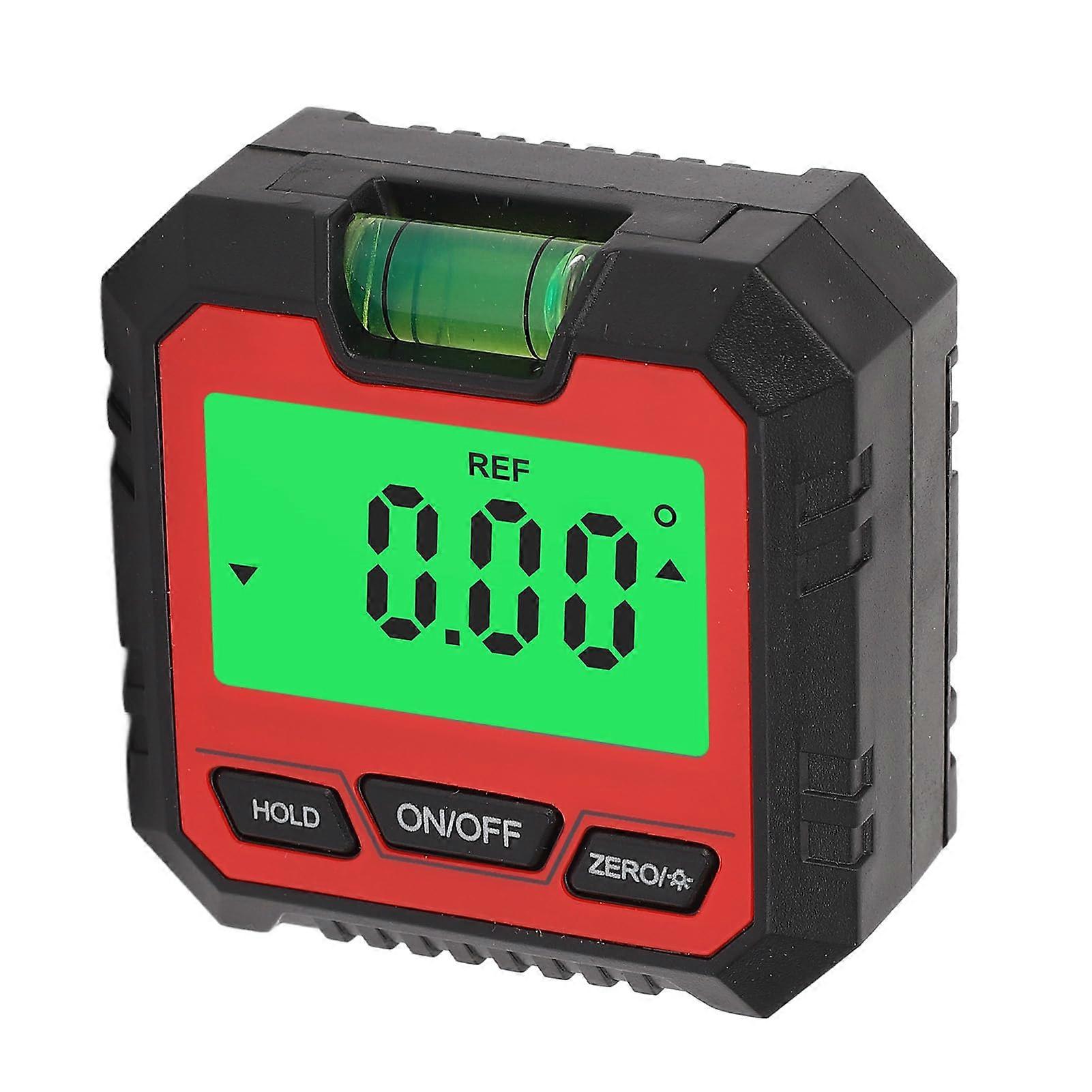 Digital Angle Finder with Magnetic Base and Backlit LCD for Construction, Red