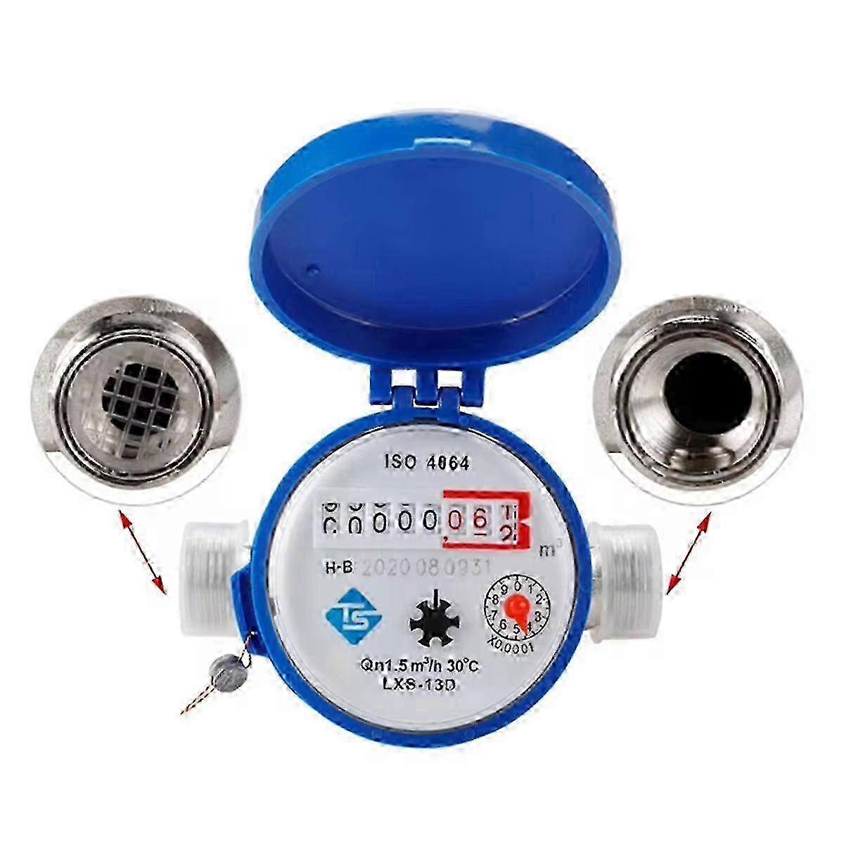 Digital Display Water Meter Rotary Counter Flow Measuring Tool