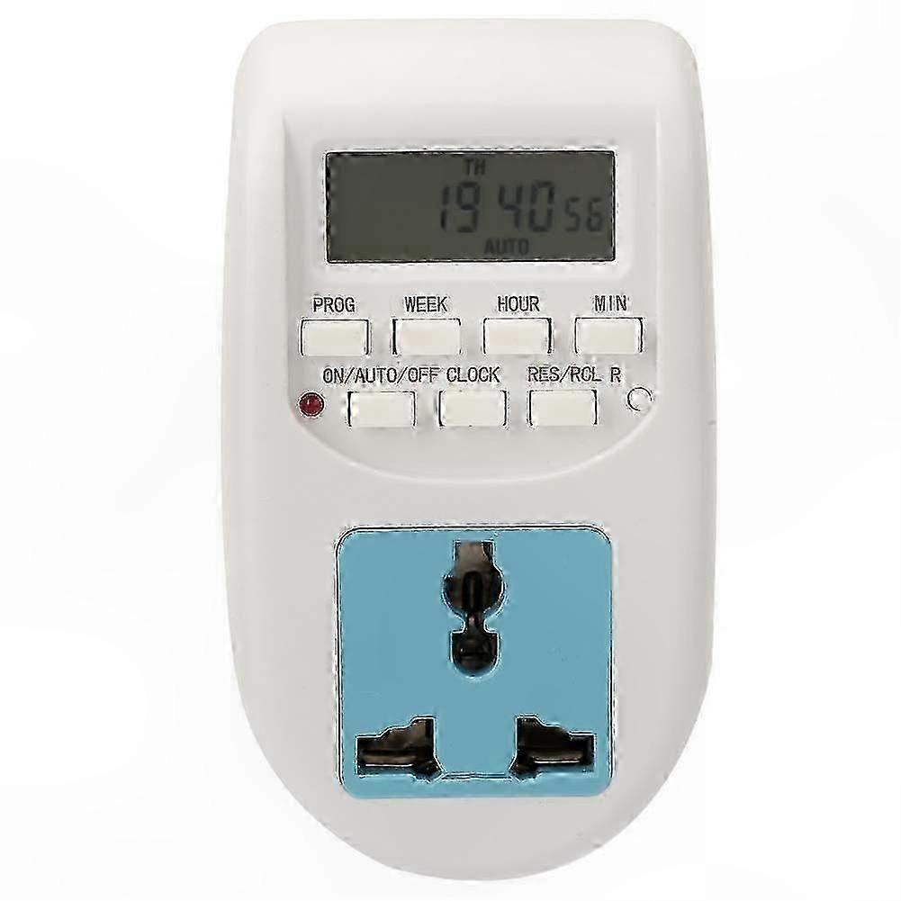 Programmable Timer Socket with Digital Display, Energy Saving, EU Plug, 220V
