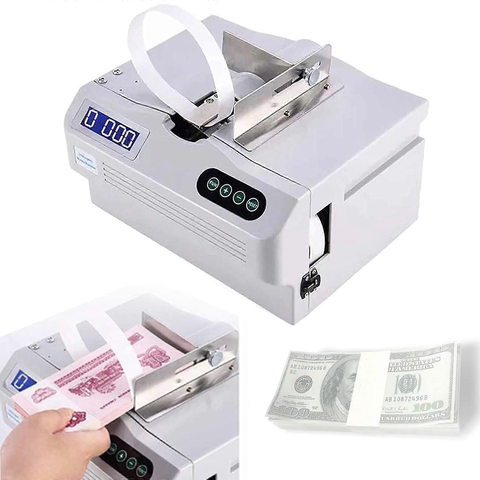 Banknote Bundling Machine with Fast Bundling Speed, LCD Display, Adjustable Strap Settings for Banks