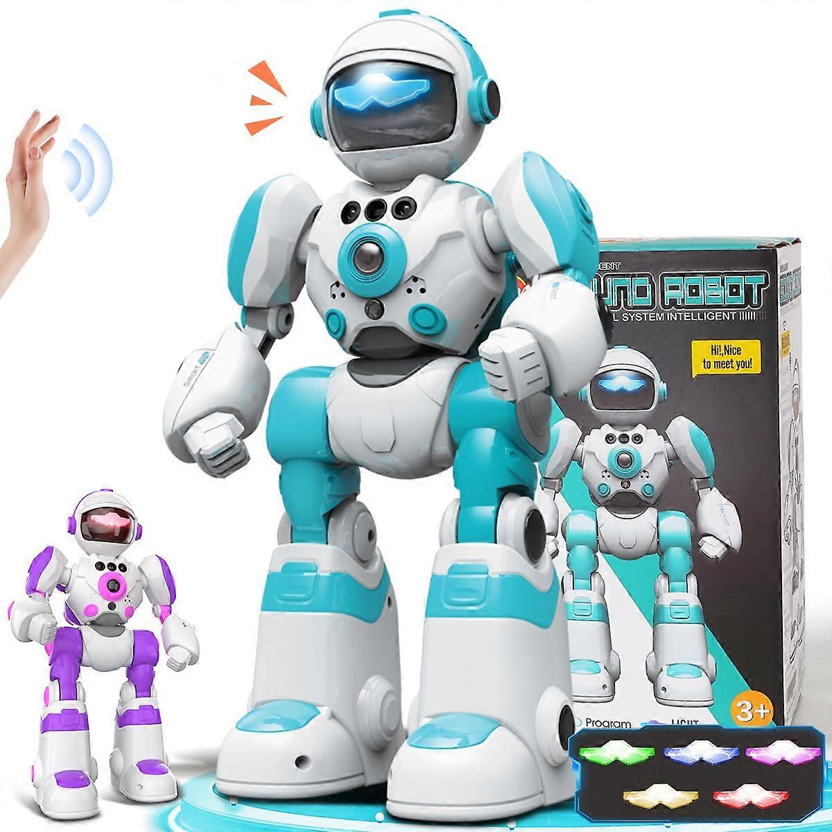 Remote Control Robot Toy for Kids with Gesture Sensing, Programmable Dance, LED Lights, Rechargeable