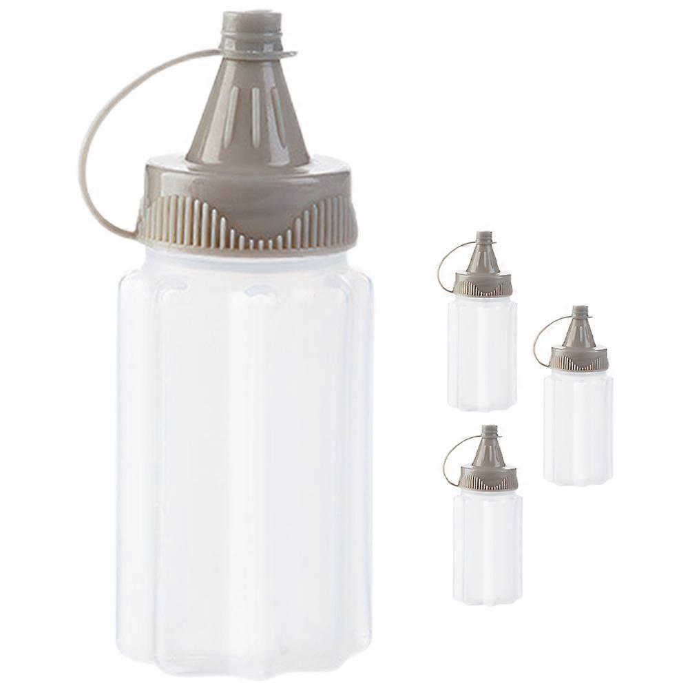 Condiment Squeeze Bottle Grey Mini Sauce Bottles for Storage 4Pcs Set