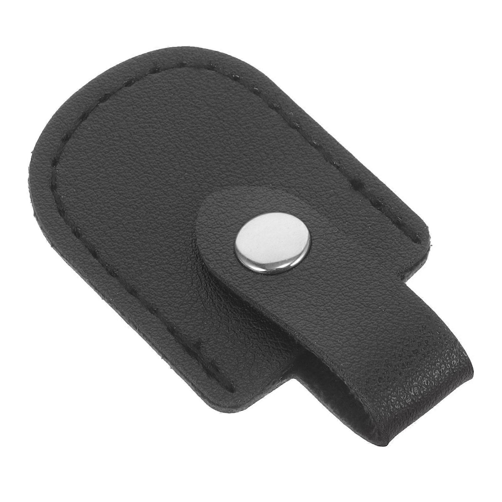 Capa protetora de PU para alicate de cutículas de manicure, preta.