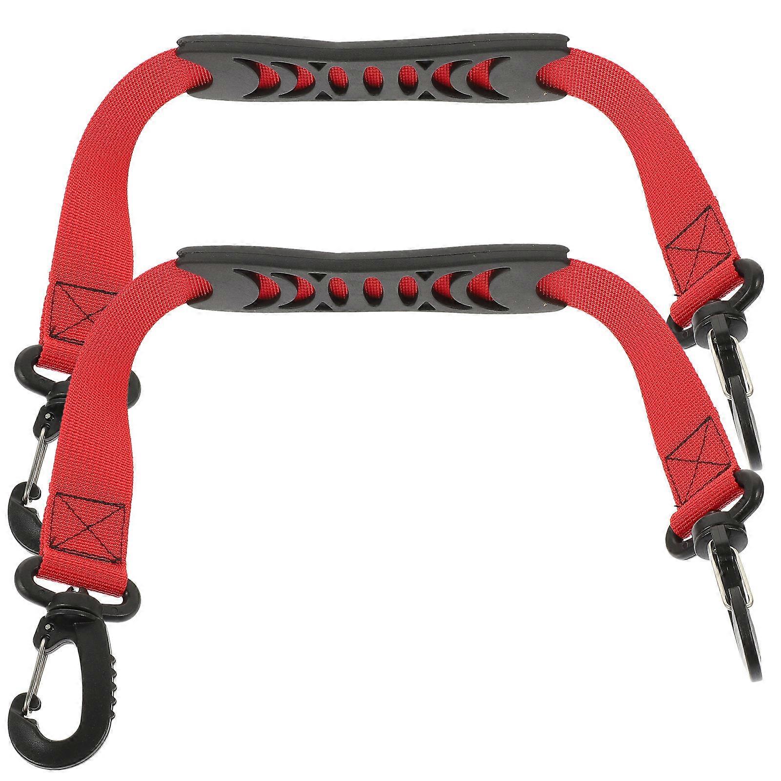 Red Ski Straps for Roller Skates Carrying Strap 2Pcs Portable Nylon Material