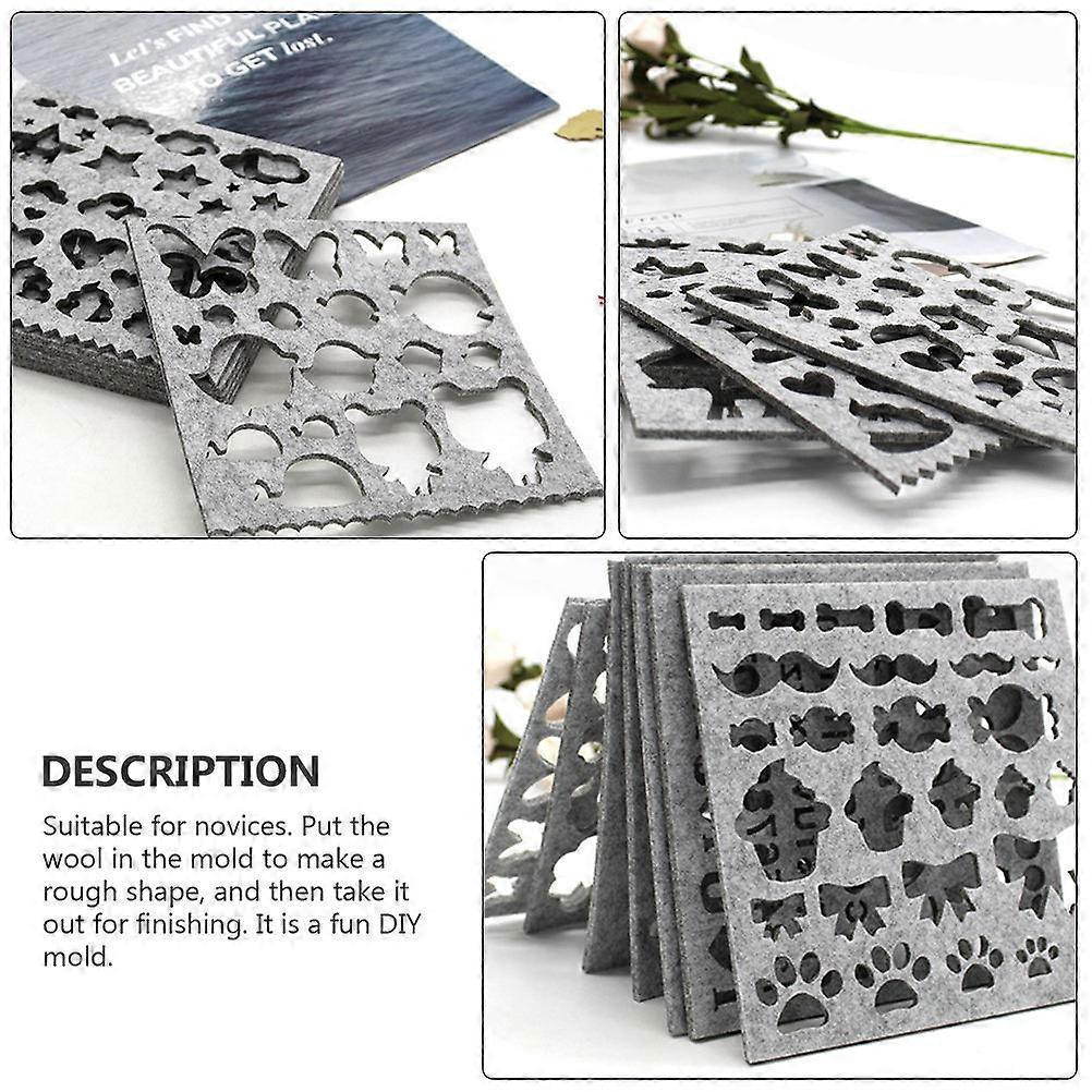 Craft Shaping Mold for Needle Embroidery Tool 7Pcs DIY Wool Felt Kit