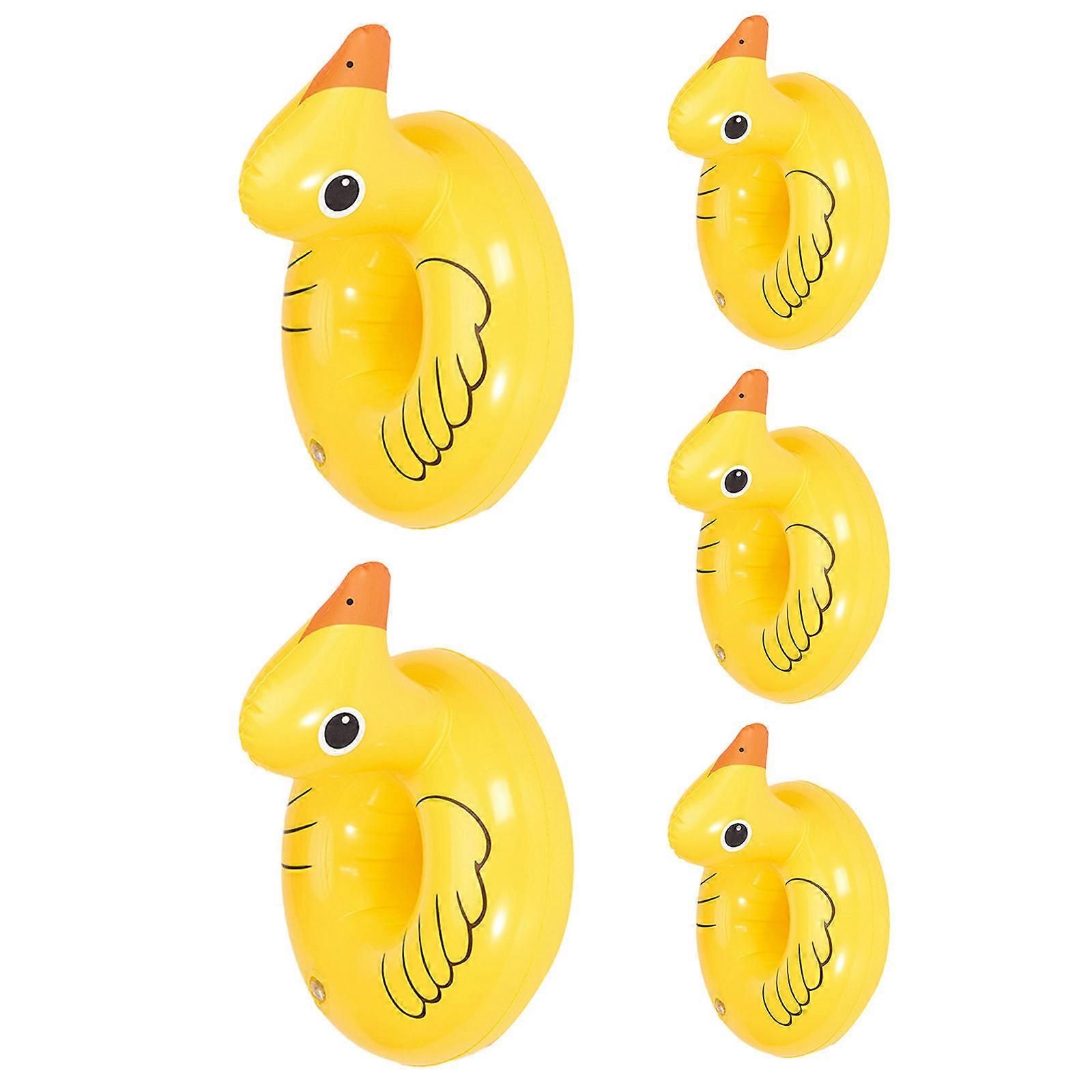 PVC Cup Mat Inflatable Duck Shaped for Beverage Holders 10Pcs