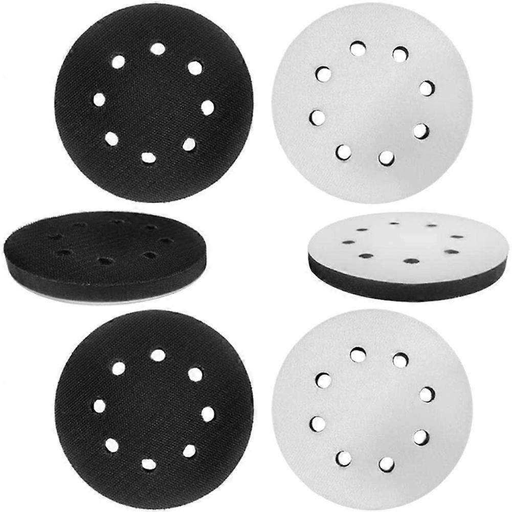 6 Pack 5 Inch 8 Holes Hook and Loop Soft Sponge Cushion Interface Buffer Pad