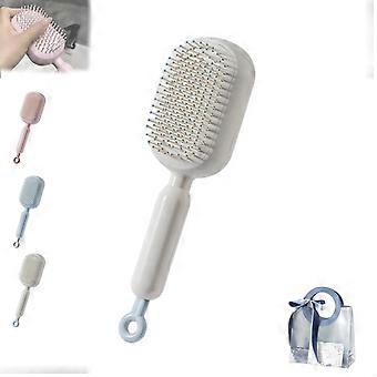 Retractable Hair Brush with Self Cleaning and Scalp Massage, Anti Static for Wet and Dry Hair