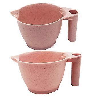 Lot de 2 bols mélangeurs pour teinture capillaire avec poignée ergonomique et base antidérapante, pour une utilisation en salon et à domicile.