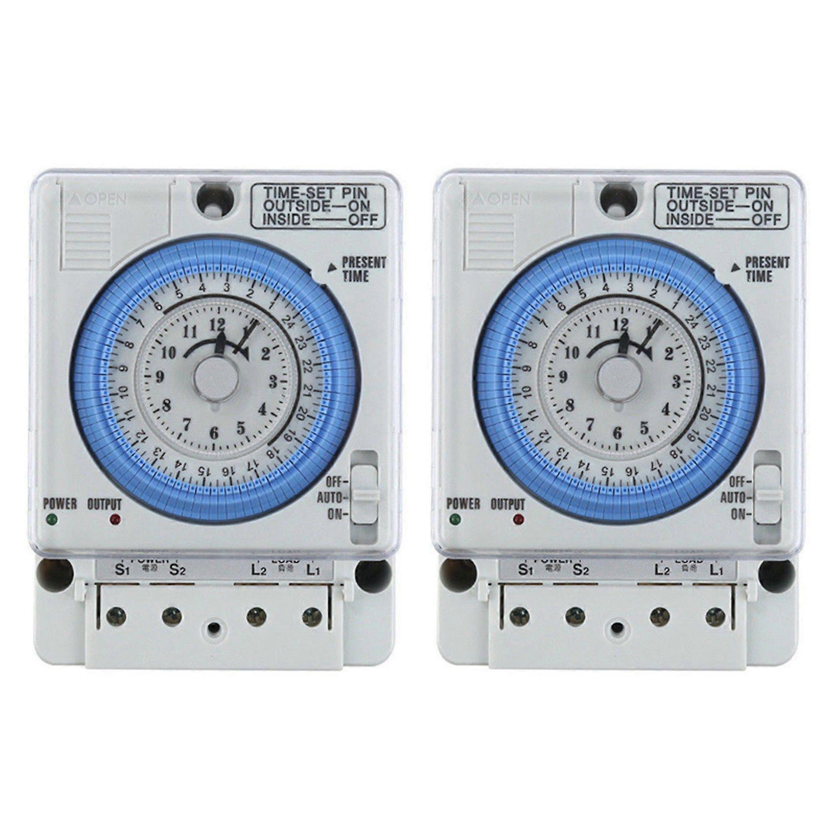 2X TB-388 Rectangle 15 Minutes / 96 Times Switch Timer Without Battery