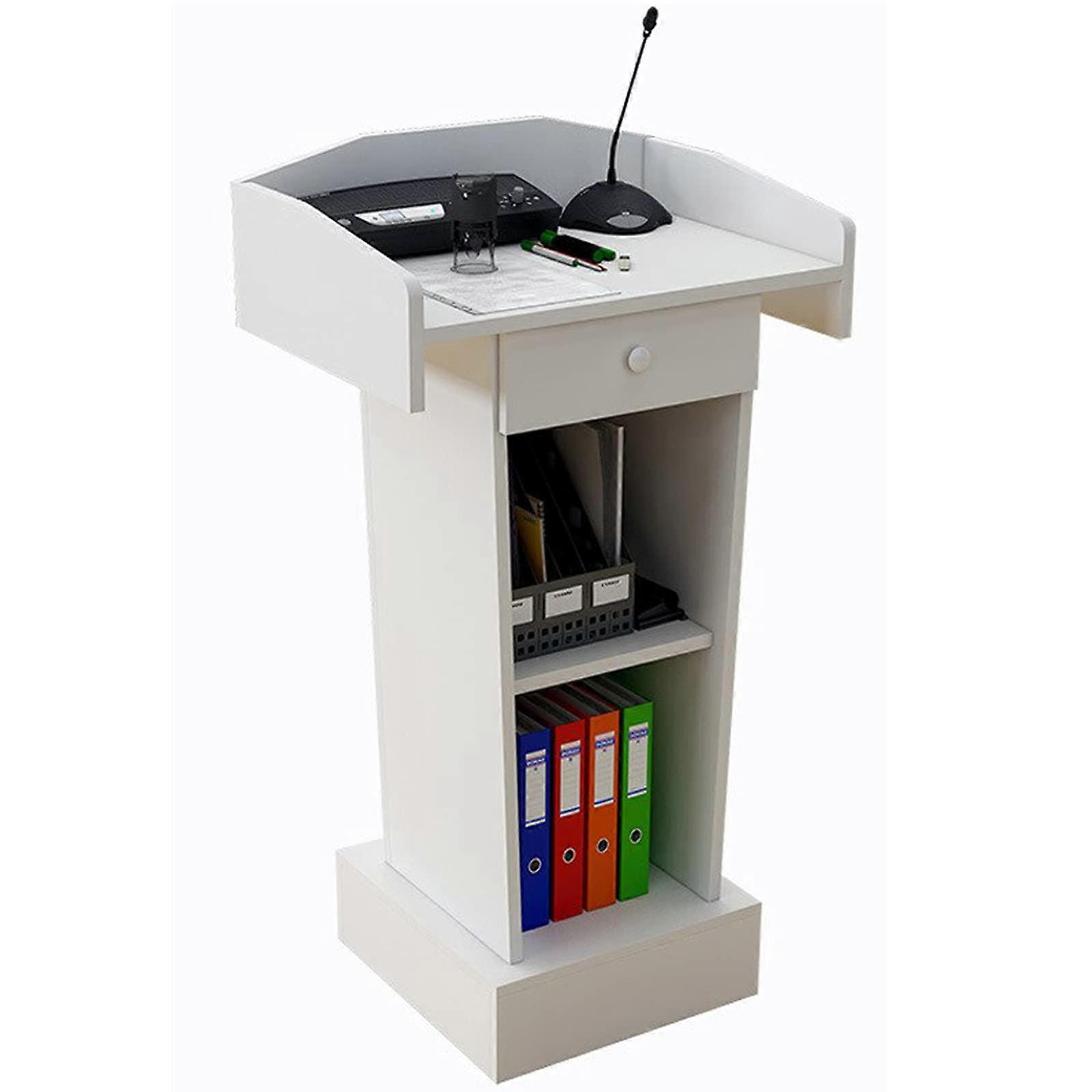 Lectern Podium Stand with Clear Presentation Surface for Hotel Reception and Event Hosting