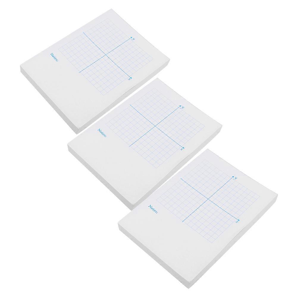 Mathematics Coordinate Graph Paper Notebook for Xy Practice 3Pcs White Paper