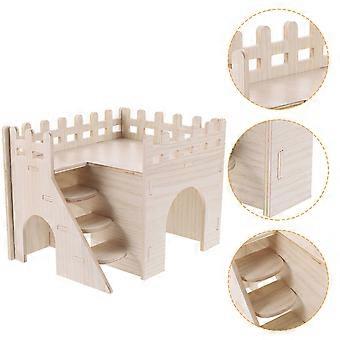 Nid-cachette en bois pour hamster, maison pour grimper et jouer, ensemble de 5 jouets