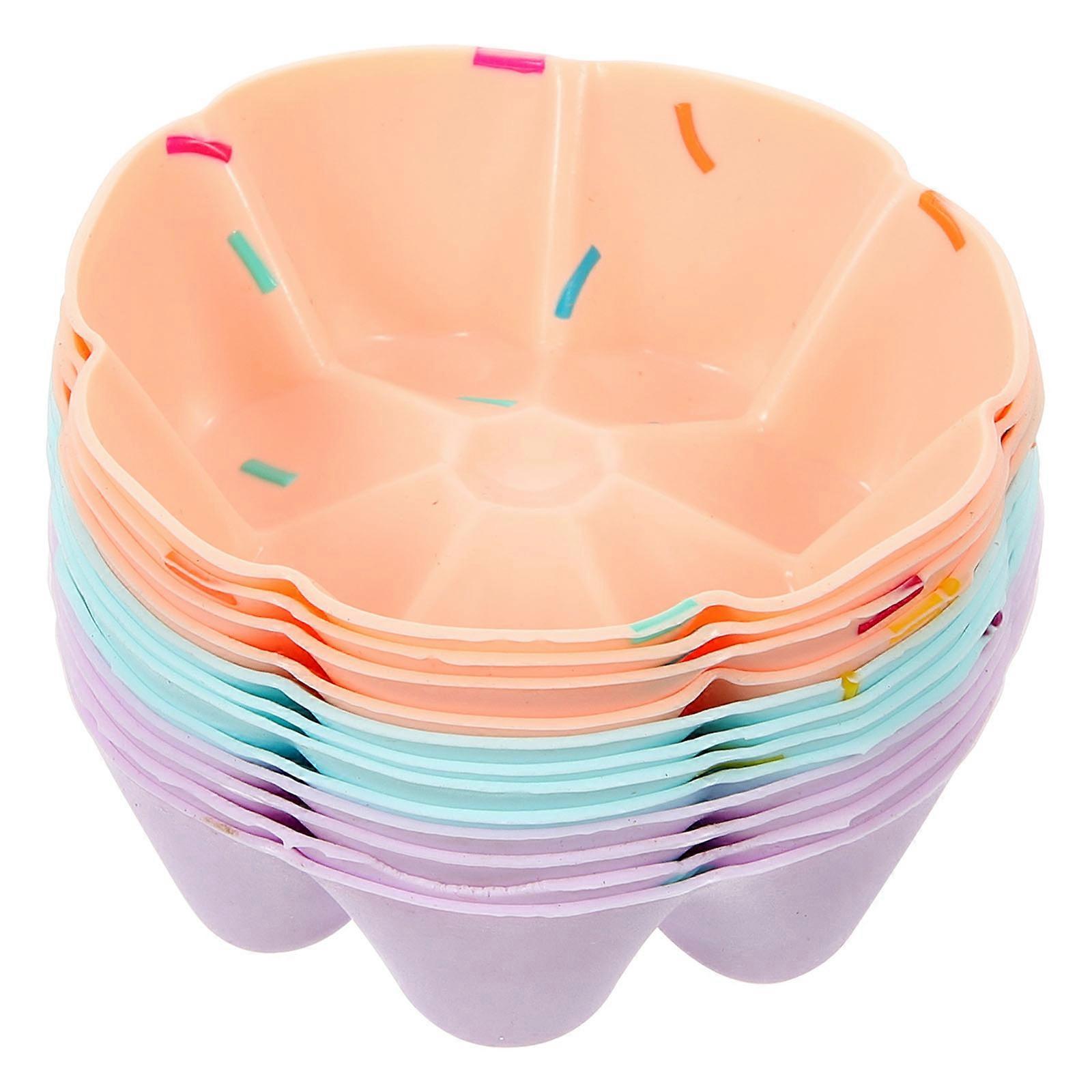 Multi Silicone Cupcake Molds for Baking Flower Shape 12Pcs Kit