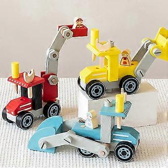 Wooden Children's Bulldozer Toy Educational DIY Construction Vehicle for Toddlers