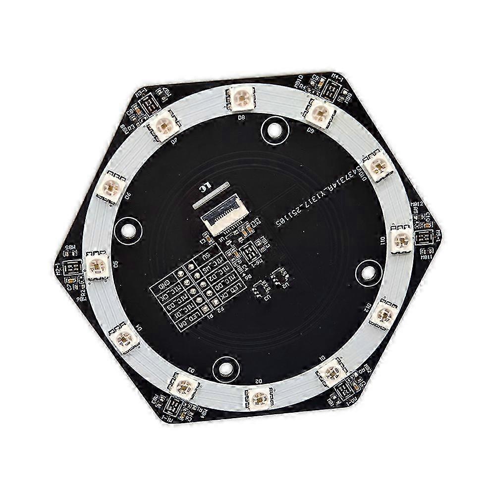 Upgraded 6+1 Mic Array Speech Recognition Array with RGB Full-Color LED I2S compatible with Audio Source Localization Beamcompatible withming
