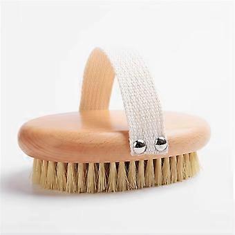 100% Natural Vegan Sisal Bristle Exfoliating Brush Bamboo Wooden Handle Shower Dry Body Skin Bath Brush support logo 1pcs