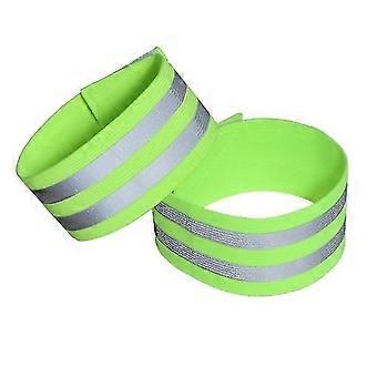 4 st. reflekterande resårband med hög synlighet och säkerhetsrem för armband, sporttillbehör för jogging, cykling, promenader (grön)__