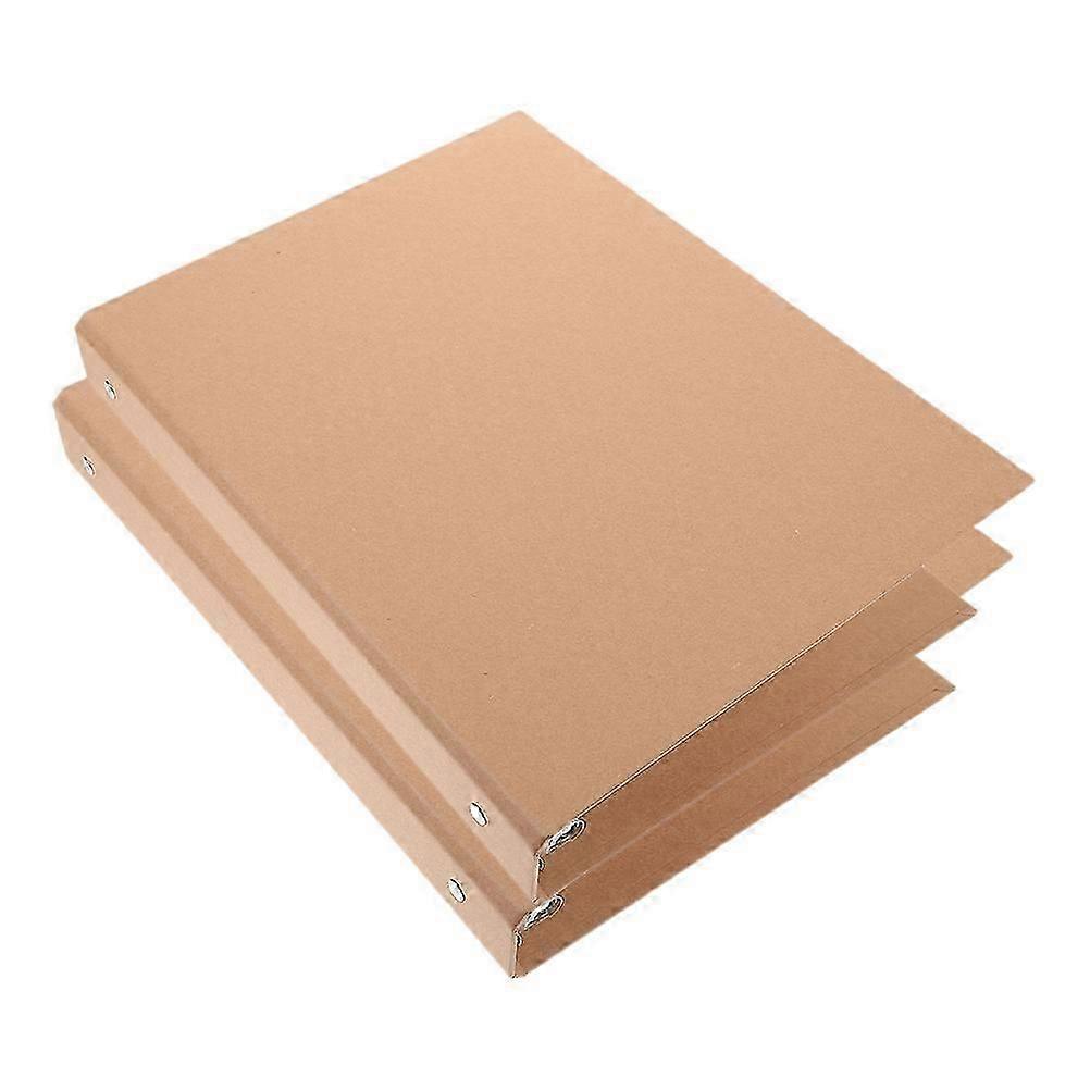 Kraft Paper Notebook Shell Binder Cover for Loose-Leaf Notebook 2Pcs
