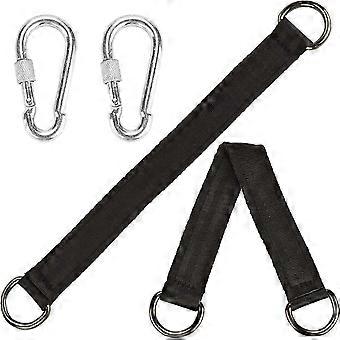 Swing Hanging Straps, 2 PCS Adjustable Tree Swing Straps with 2 PCS Zinc Alloy Carabiners Holds up 1000 lbs, Hammock Straps Kit for Tree Swing Seat, H