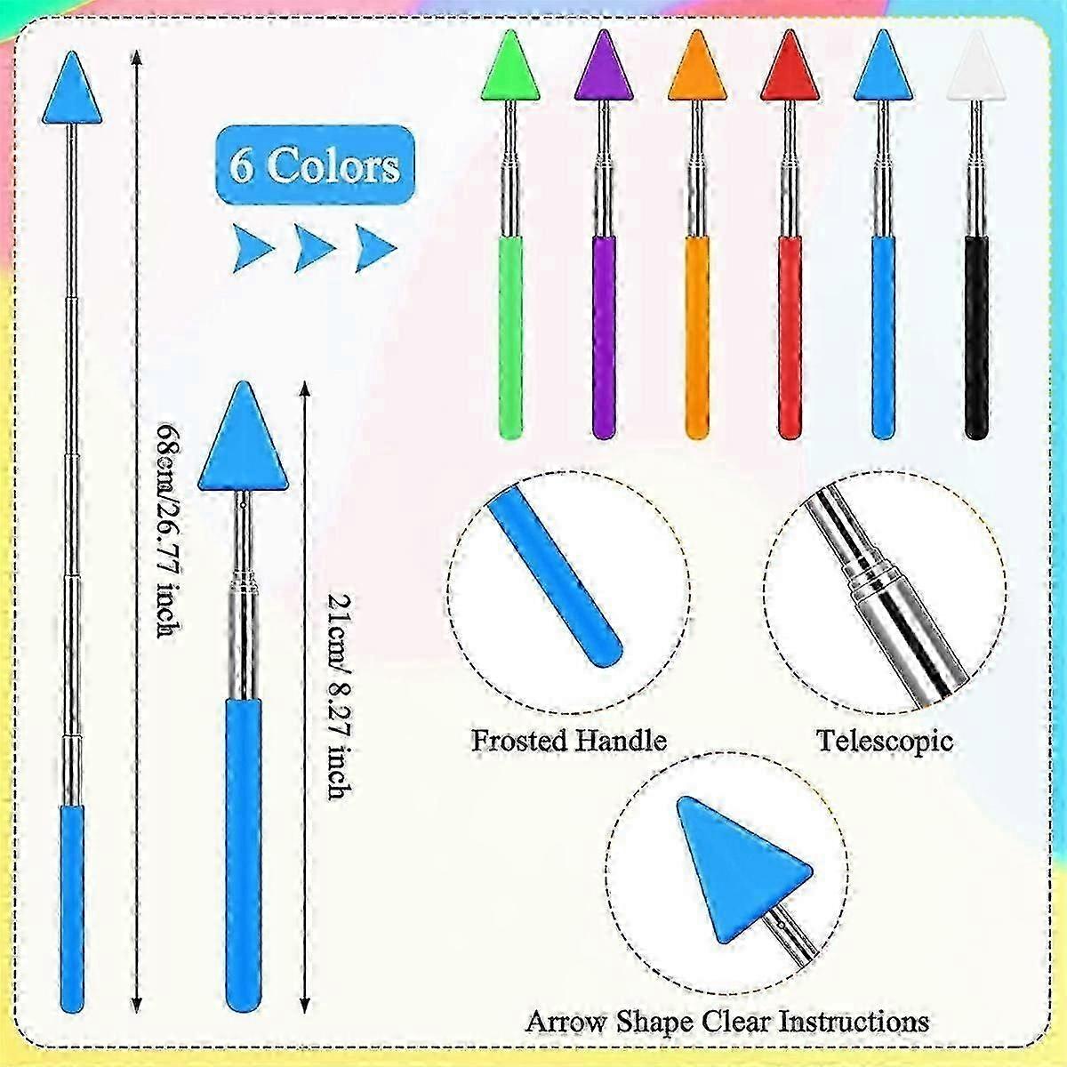 12 Pcs Telescopic Teacher Pointer Stick Classroom Pointer Handheld Retractable Pointer Hand Pointer compatible with School Presenter