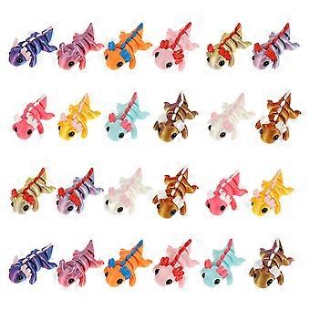 4 Pcs Plastic 3D Printed Aolotl Figure Fleible Joint Mini Sensory Aolotl Toy Fun 3D Printed Animal Toys compatible with Children Gifts