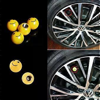 4Pcs Tire Air Valve Cap Tyres Wheel Dust Stems Smile face caps Bolt in Type Ventil Valve Fit For  Auto Car Truck Motorcycle 19mm