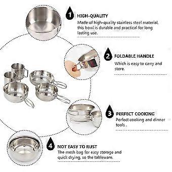 Frying Pan Camping Tableware Set Stainless Steel Use 2Sets