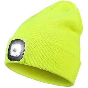Rechargeable LED Lighted Beanie Hat, Perfect Dad Gifts in Christmas, Stocking Fillers Cap with Light Hands Free Head Torch Unisex Winter Warm Kni-jgfy