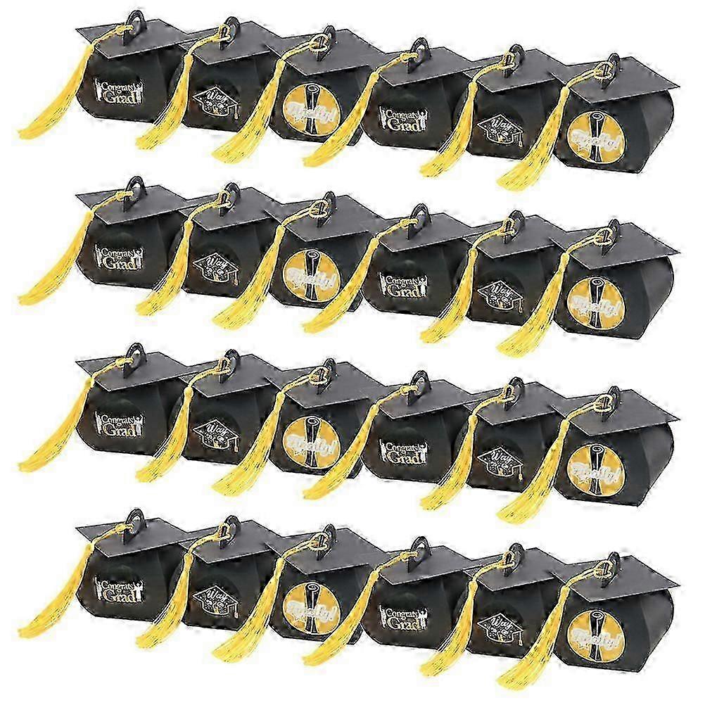 Candy Boxes For Party Storage Rectangular Shape Graduation Theme Students 7x6.5x7.5cm 24Pack AW
