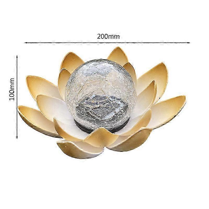 Lotus solar lamp, metal, silver