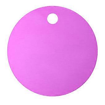 25 Pcs Aluminium Alloy Pet Tag Round Pets Blank Tag Puppy Traction Rope Pendant Accessories for Puppy Teddy DIY Craving (Purple)
