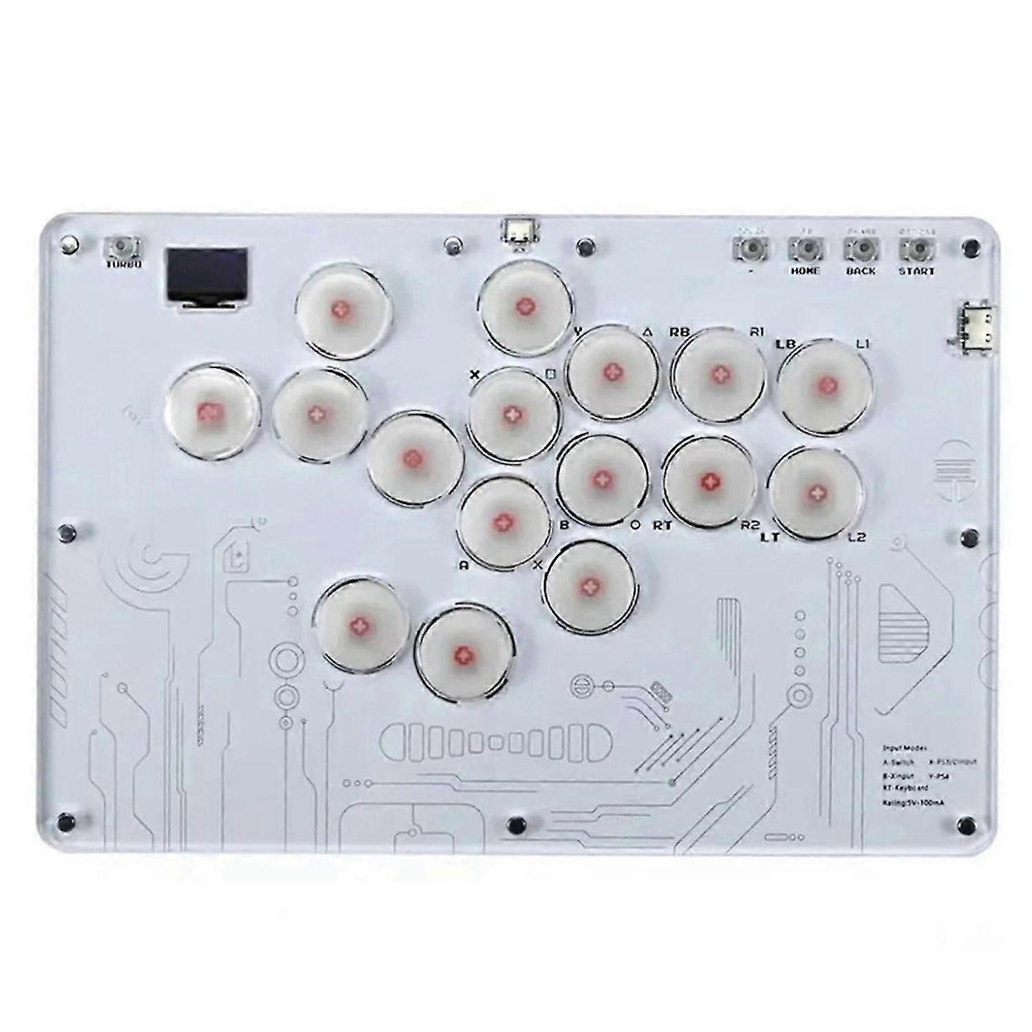 Arcade Joystick Controller RGB Fighting Game Keyboard 16 Keys All-Button Controller for