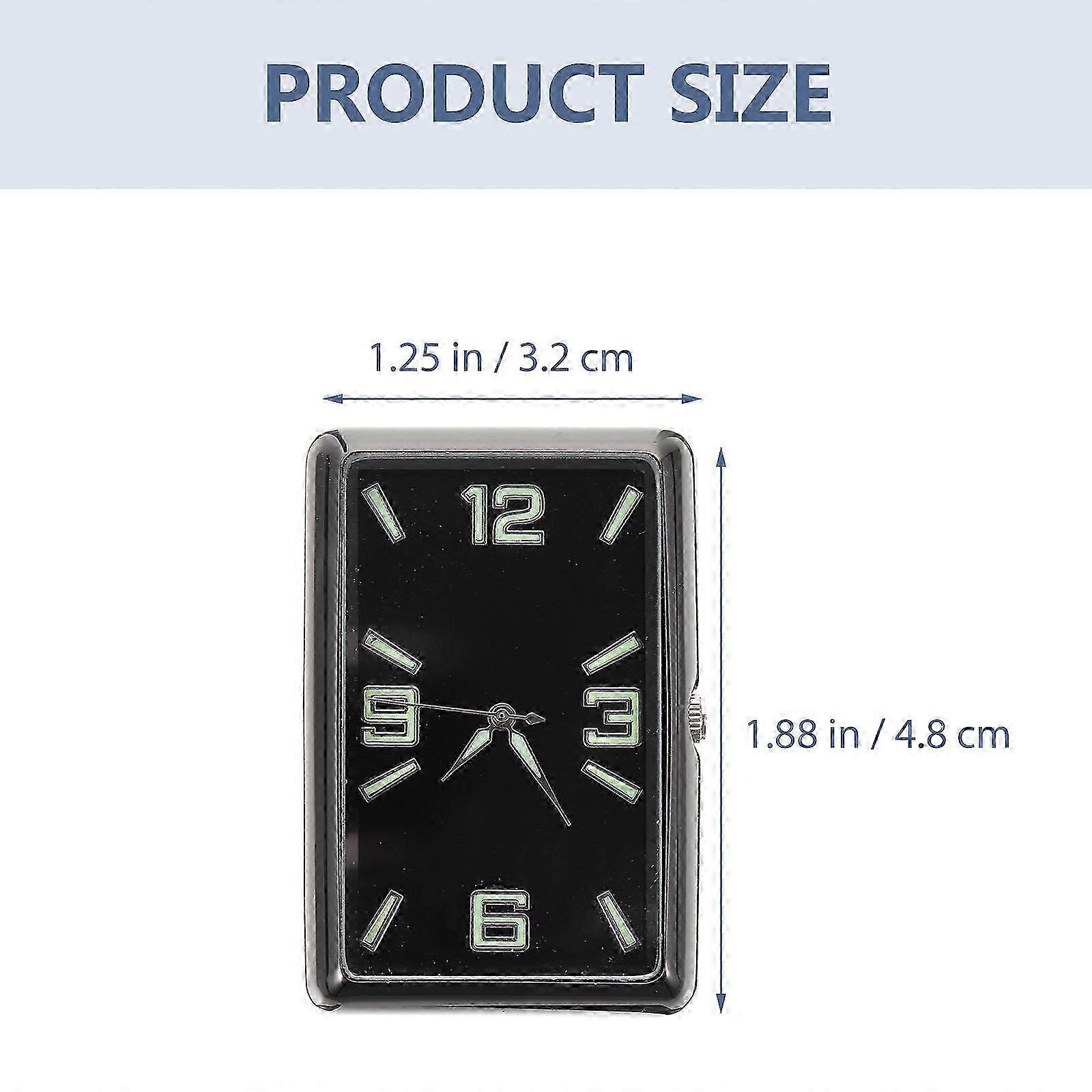 Square Car Dashboard Clock compatible with Car Tiny Analog Adhesive Clock