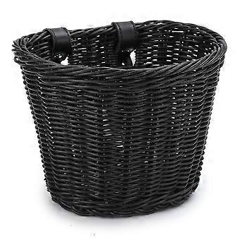 Adult Bicycle Front Handlebar Basket Waterproof Storage Basket with Leather Straps