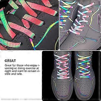 Accessori per scarpe fluorescenti, lacci luminosi per scarpe sportive ad alta visibilità, bianchi, 2 pezzi