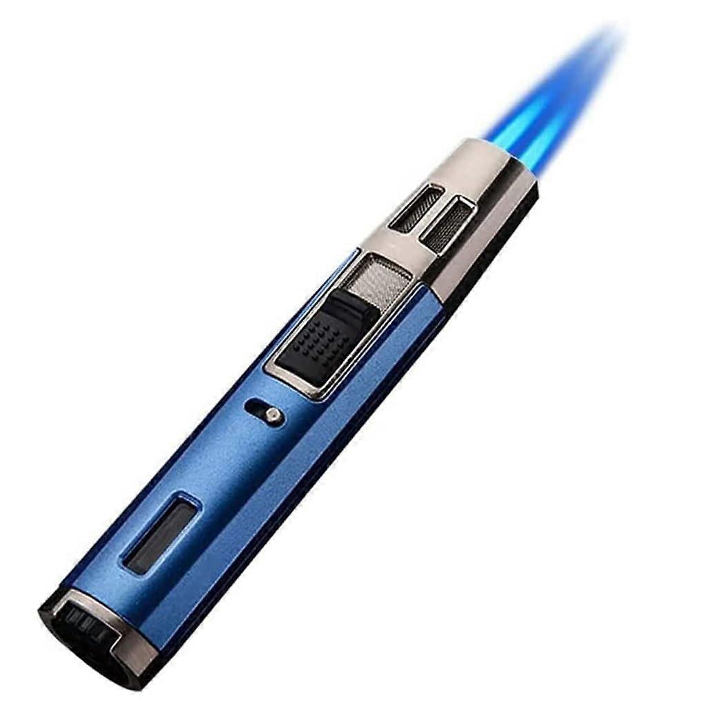 Butane Torch Lighter with Adjustable Double Flame, Windproof Refillable Design for Kitchen BBQ Camping