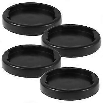 Black Plastic Gym Floor Pads for Shock Absorption, 4 Pack, Home Fitness