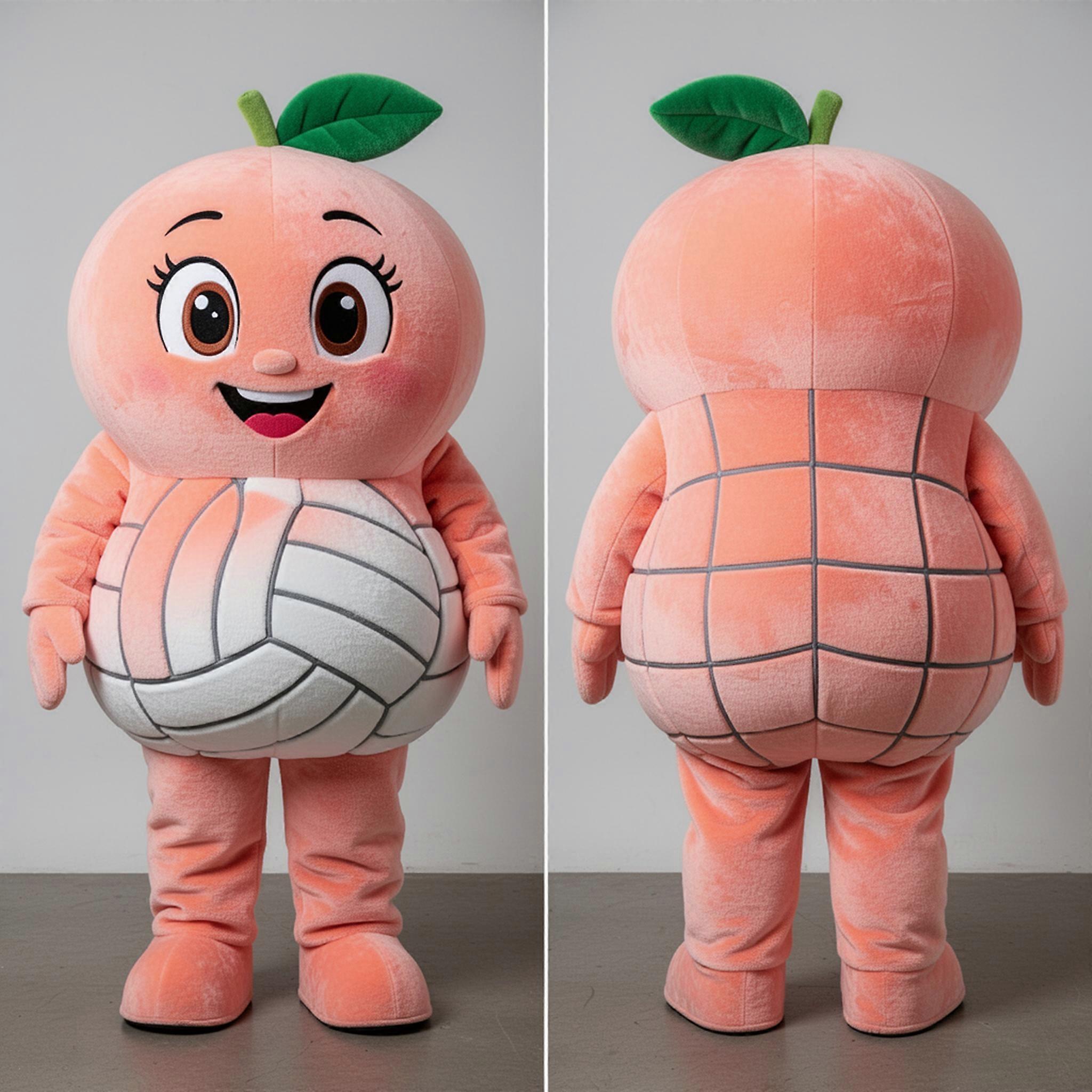 MASTICOT Peach Velvety Volleyball Net Mascot