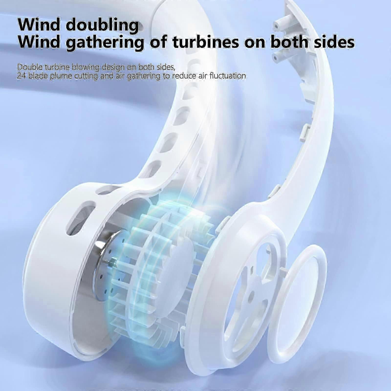 Portable Bladeless Neck Personal Fan (white)