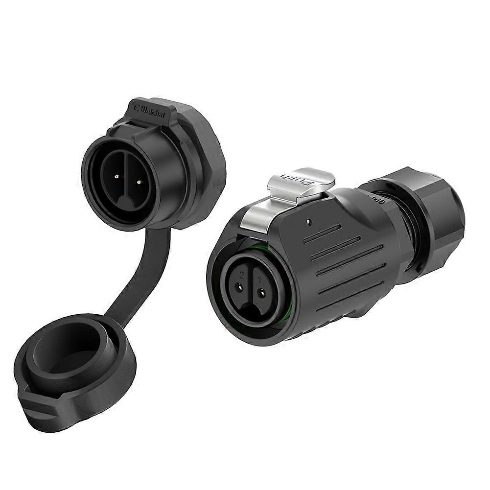 EW-LP16 2 Pin Waterproof Circular Connector, IP68 Panel Mount Industrial Plug Socket