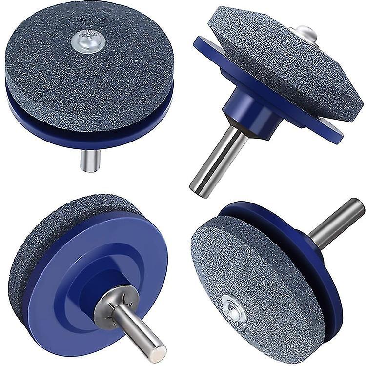 4pcs Faster Lawn Mower Sharpener Lawnmower Blade Sharpener Universal Grinding Rotary Drill Cuts