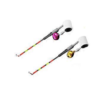 Button-Cell Fishing Alarm with Rod-Tip Mount, Vibration Response and LED Signal for Night and Shore Fishing Use Multicolor