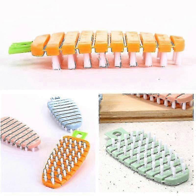 4 Pcs Bendable Flexible Scrub Brush Carrot Shaped Multi Purpose Vegetable Cleaning Tool With Comcompatible witht