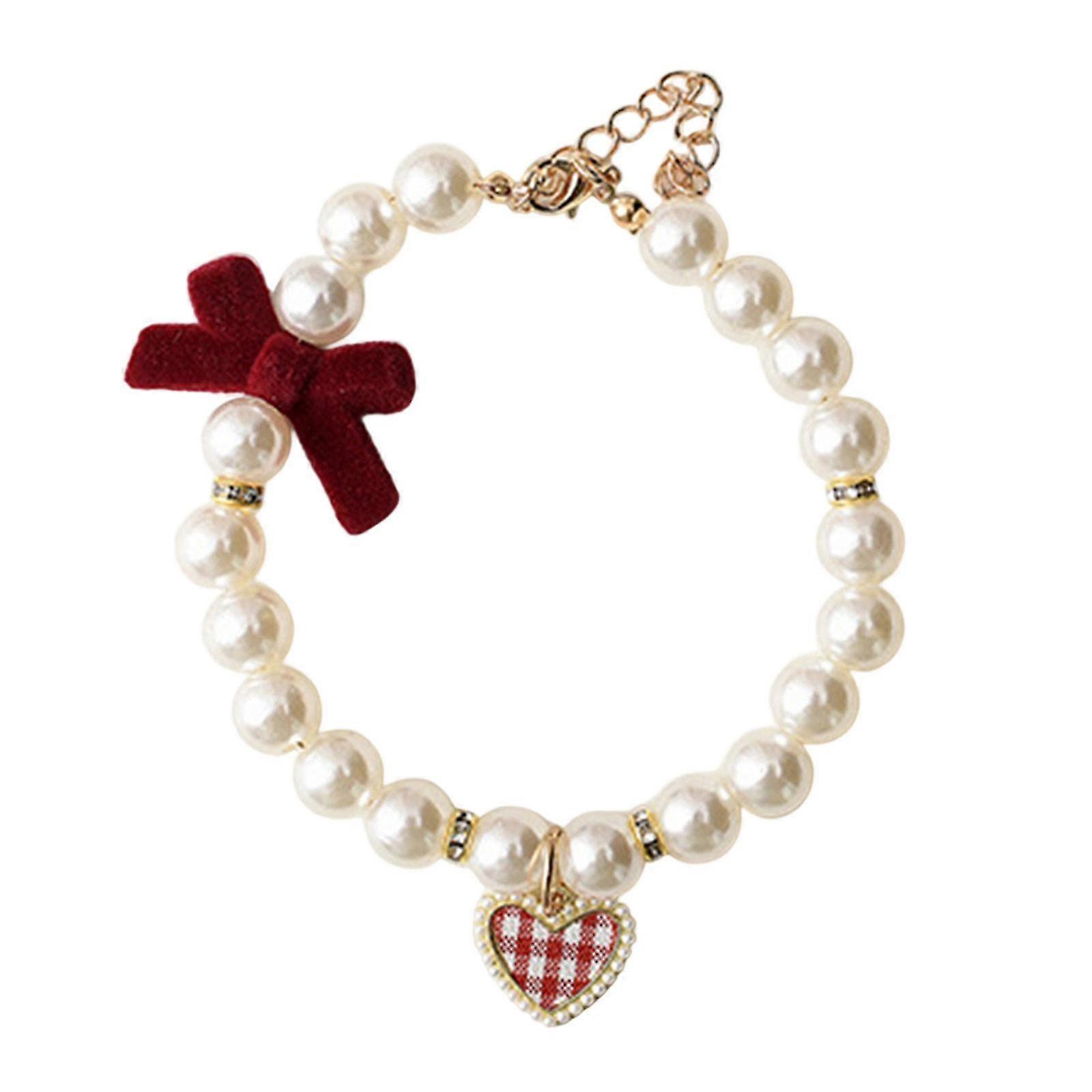 Adjustable Pearl Cat Photo Collar