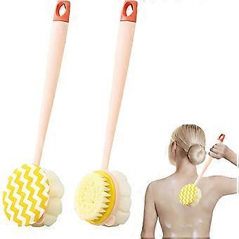 This 2-in-1 bath brush set features a double-sided design that allows you to exfoliate and massage your skin in the shower, while also serving as a sh