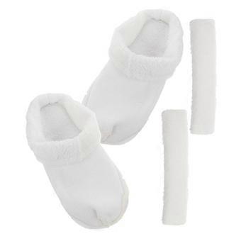 4Pairs White Furry Liner for Clogs with Removable Warm Slipper Inserts