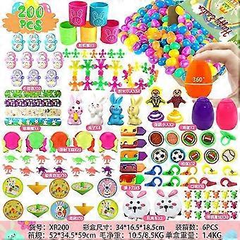 Easter Prefilled Egg Set,200 Plastic Eggs with 200 Toys&Stickers Easter Hount Basket Stuffers,Party Favors for Kids Classroom Prize_yzad